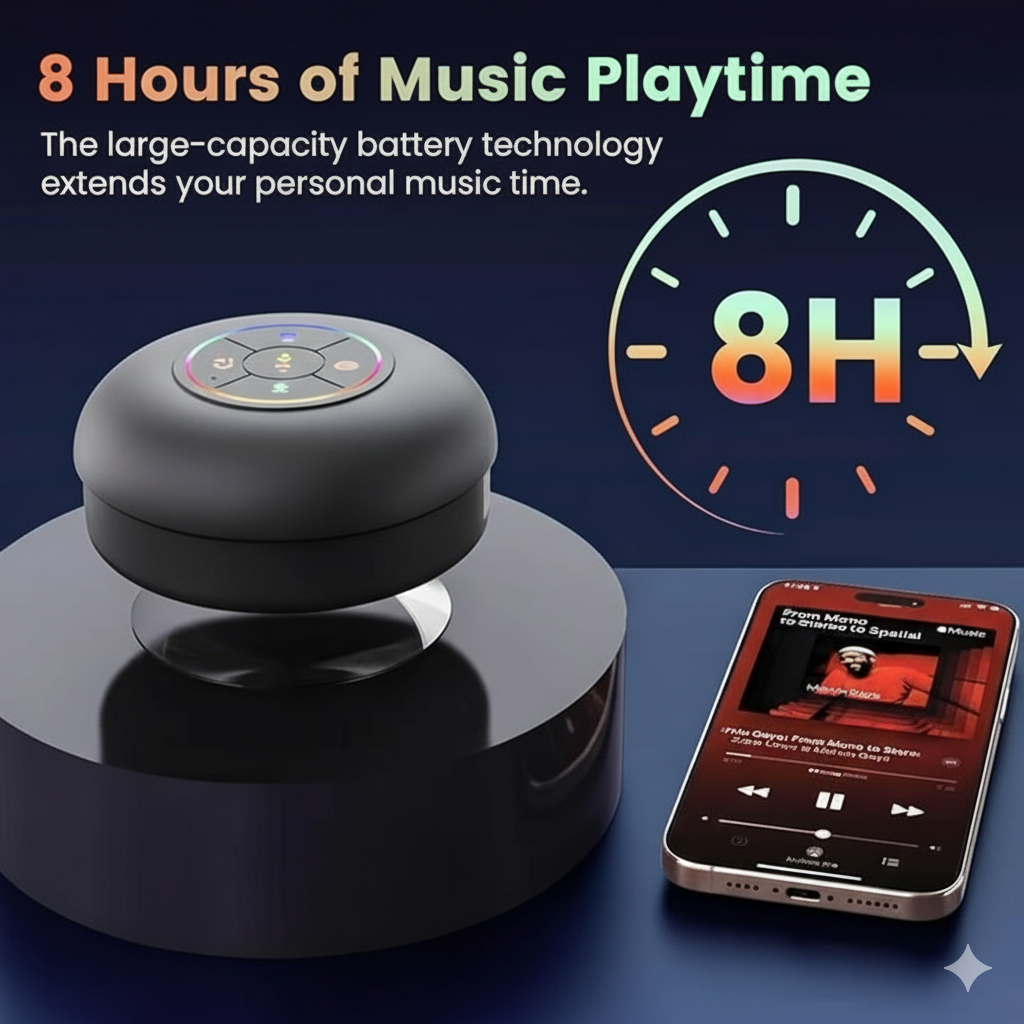 Large Suction Cup Waterproof Bluetooth Speaker